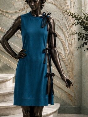 MM6 Maison Margiela | Rare Teal Deconstructed Side-tie Mini Dress (M)